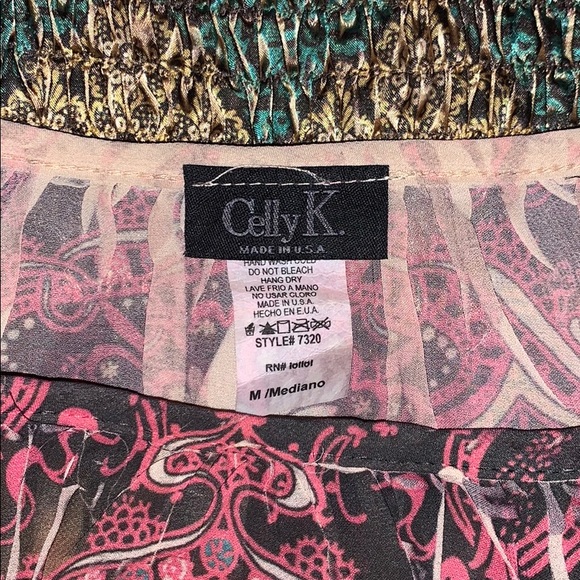 “Celly K” Cute Colorful Blouse Size M - Picture 3 of 4